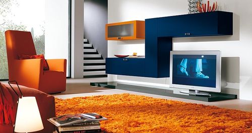 Современный настенный комплект для ТВ - LIGHT  - Homes - из лакированной древесины
