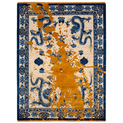 Современный ковер - IMPERIAL DRAGON DEPOSIT - JAN KATH - Contemporary Rug Art - с рисунком животных / из шерсти / из шелка