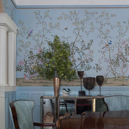 Классический обои - BLUE LIGHT - Fromental - из шелка / с китайскими мотивами / ручной работы