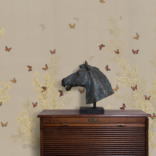 Современный обои - FONTAINE - Fromental - из шелка / с рисунком животных / с китайскими мотивами