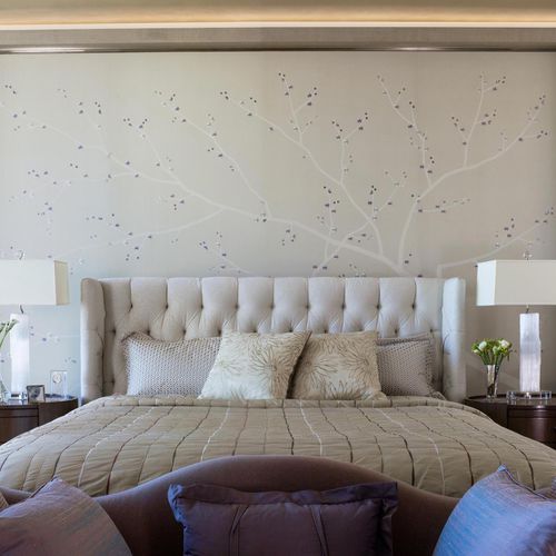 Современный обои - CHERRY BLOSSOM - Fromental - из шелка / природный мотив / ручной работы