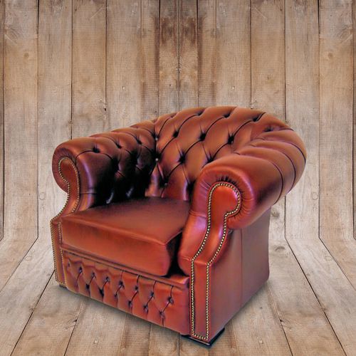 Кресло честерфилд - Winchester  - Kingsgate Furniture ltd - из кожи / из цельной древесины / со съемной подушкой