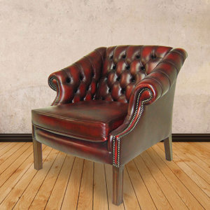 Кресло честерфилд - Wilton  - Kingsgate Furniture ltd - из кожи / из цельной древесины / со съемной подушкой