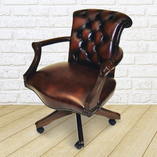 Классическое кресло для офиса - Admiral  - Kingsgate Furniture ltd - из кожи / из цельной древесины / ручной работы