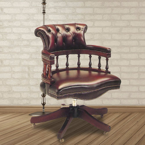 Классическое кресло для офиса - Captain’s  - Kingsgate Furniture ltd - из кожи / из цельной древесины / ручной работы