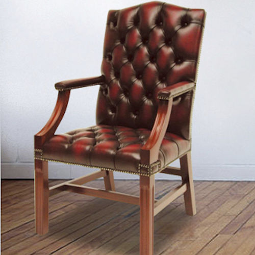 Кресло для офиса честерфилд - Gainsborough Carver - Kingsgate Furniture ltd - из кожи / из цельной древесины / с высокой спинкой