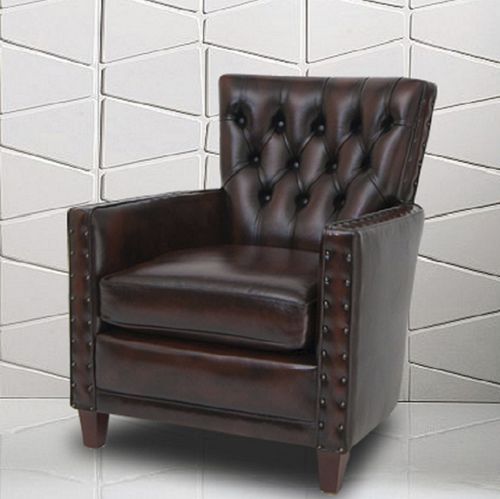 Клубное кресло честерфилд - Saxon  - Kingsgate Furniture ltd - из кожи / из цельной древесины / со съемной подушкой