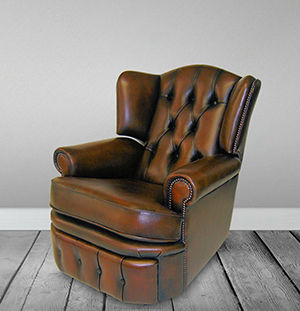 Классическое кресло - REGAL - Kingsgate Furniture ltd - из кожи / с опорой для ступней / с ушами