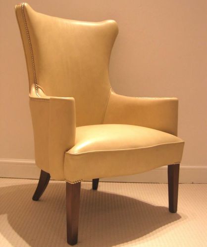 Классическое кресло для посетителей - Florence  - Kingsgate Furniture ltd - из кожи / из дерева / с высокой спинкой