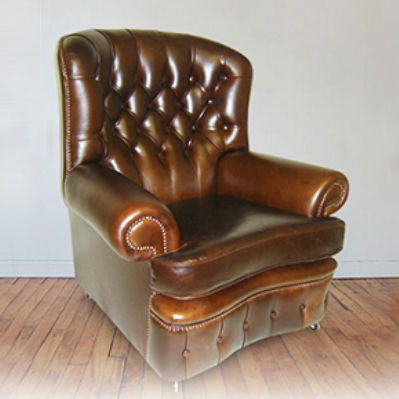 Классическое кресло - Brookhouse  - Kingsgate Furniture ltd - из кожи / из цельной древесины / с высокой спинкой