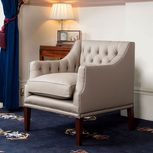 Кресло честерфилд - Boston - Kingsgate Furniture ltd - из кожи / из цельной древесины / со съемной подушкой