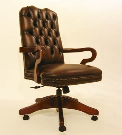 Классическое кресло для офиса - Diana Carver - Kingsgate Furniture ltd - из кожи / из цельной древесины / регулируемое по высоте
