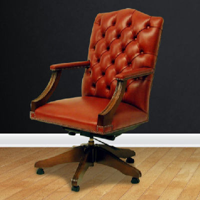 Классическое кресло для офиса - Gainsborough  - Kingsgate Furniture ltd - из кожи / из цельной древесины / регулируемое по высоте