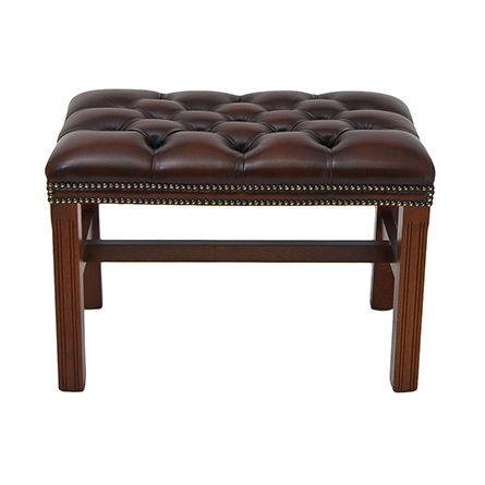 Классический табурет - Seater  - Kingsgate Furniture ltd - из кожи / с основанием из цельной древесины / обитый