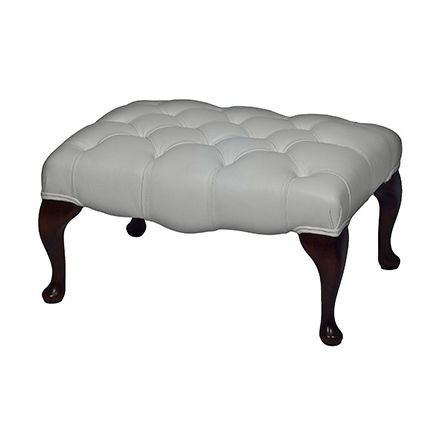 Табурет честерфилд - Queen Anne - Kingsgate Furniture ltd - из кожи / с основанием из цельной древесины / обитый