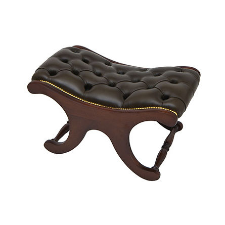 Классический табурет - Slipper - Kingsgate Furniture ltd - из кожи / с основанием из цельной древесины / обитый