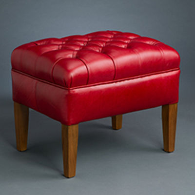 Классический табурет - Vienna  - Kingsgate Furniture ltd - из кожи / с основанием из цельной древесины / обитый