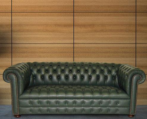 Диван честерфилд - CAMBRIDGE  - Kingsgate Furniture ltd - из кожи / с подлокотниками / ручной работы