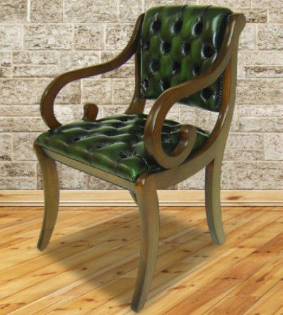 Классический стул для посетителей - Berkeley Carver - Kingsgate Furniture ltd - для интерьера / из кожи / с основанием из древесины
