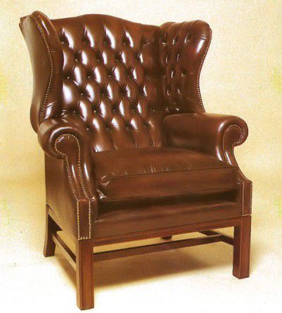 Кресло честерфилд - Kings - Kingsgate Furniture ltd - из кожи / из цельной древесины / со съемной подушкой