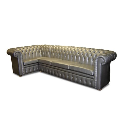 Угловой диван - Bespoke  - Kingsgate Furniture ltd - честерфилд / из кожи / с подлокотниками