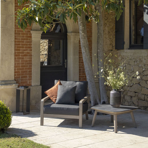 Кресло скандинавский стиль - COPENHAGUE - LES JARDINS - из Sunbrella® / из тикового дерева / со съемным чехлом