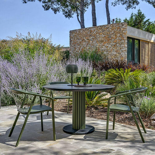 Современный стол для бистро - PTC5501/P1 - LES JARDINS - из алюминия / из гранита / из керамики