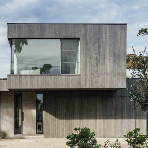 Панельная облицовка фасада - PORTSEA BEACH HOUSE - Accsys Technologies - из дерева / из штукатурки / вертикальная