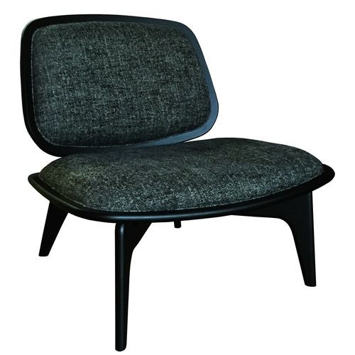 Современное низкое кресло - Nordik - PH Collection - из ткани / из цельной древесины / серое
