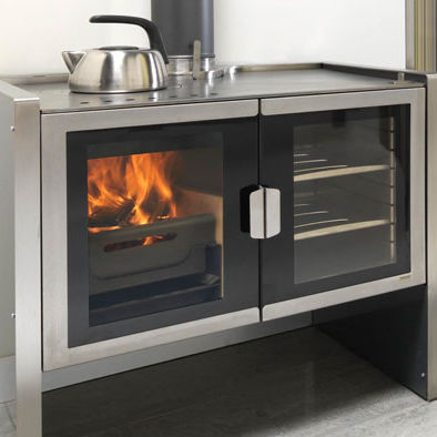 Печь-камин на дровах - RAZEN - Firebelly Stoves  - 5 кВ...10 кВ / современная / из металла