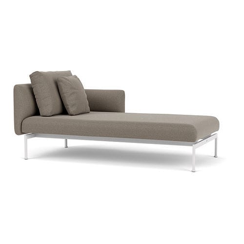 Современный полудиван - Layout  - Barlow Tyrie - из Sunbrella® / из нержавеющей стали / с основанием из нержавеющей стали