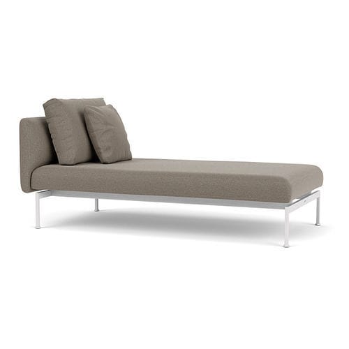 Современный полудиван - Layout  - Barlow Tyrie - из Sunbrella® / из нержавеющей стали / с основанием из нержавеющей стали