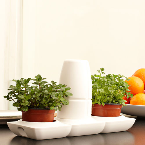 Садовый горшок из пластика - MINIGARDEN BASIC S POTS - Minigarden (Quizcamp SA) - отдельностоящий / круглый / с программируемым поливом