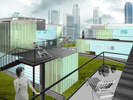 Модульное здание - ECOVILLE - OMD office of mobile design - сборное / из дерева / для многоквартирных домов