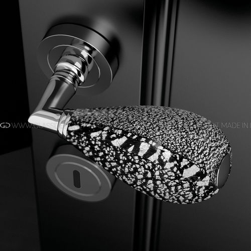 Дверная ручка - Goccia Black/Silver - GLASS DESIGN Srl - из латуни / из муранского стекла / современная