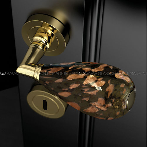 Дверная ручка - Goccia Black/Brown - GLASS DESIGN Srl - из латуни / из муранского стекла / стилизованная
