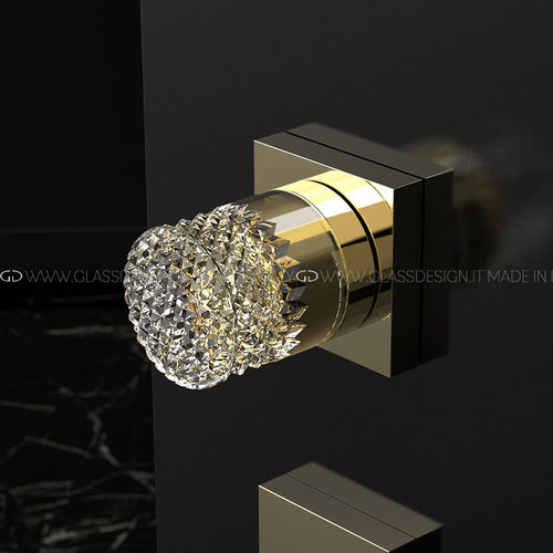 Современная ручка-кноб - Princess Home - GLASS DESIGN Srl - из латуни / из кристалла / сатинированная