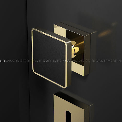 Современная ручка-кноб - Cuoio Home - GLASS DESIGN Srl - из латуни / из кожи