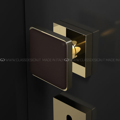 Современная ручка-кноб - Leather Home - GLASS DESIGN Srl - из латуни / из кристалла / из кожи