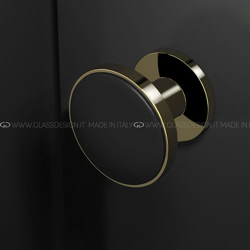 Современная ручка-кноб - Leather XL - GLASS DESIGN Srl - из латуни / из кожи