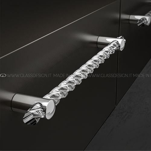 Ручка для мебели из хромированной латуни - Torcé - GLASS DESIGN Srl - из полированной латуни / из кристалла / полированная