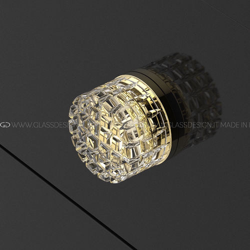 Стилизованная круглая ручка для мебели - Carré - GLASS DESIGN Srl - из латуни / из кристалла