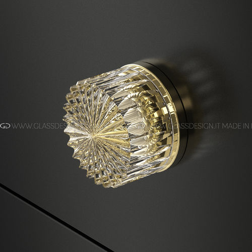 Стилизованная круглая ручка для мебели - Ray - GLASS DESIGN Srl - из латуни / из кристалла