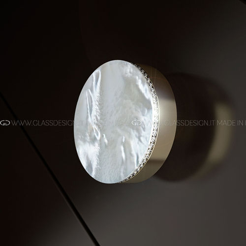 Современная круглая ручка для мебели - Perla Lux - GLASS DESIGN Srl - из латуни / из перламутра / из кристаллов Swarovski®