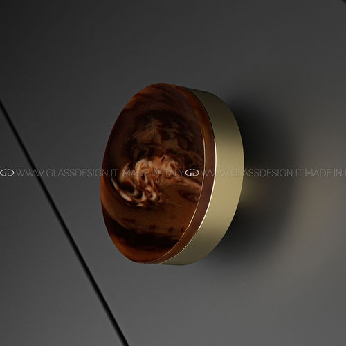 Современная круглая ручка для мебели - Perla Tondo - GLASS DESIGN Srl - из латуни / из перламутра