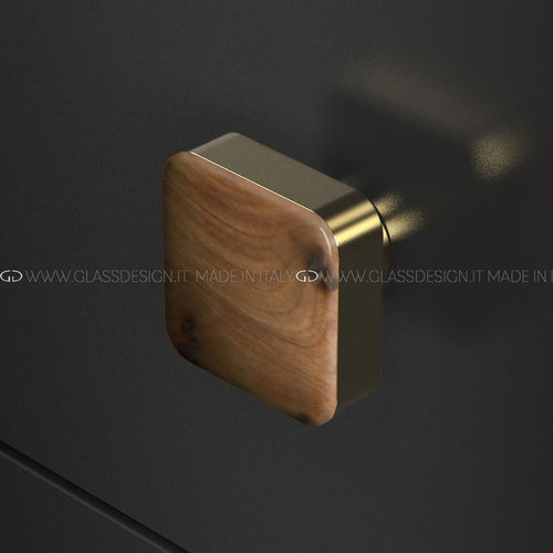 Современная круглая ручка для мебели - Wood  - GLASS DESIGN Srl - из латуни / из дерева
