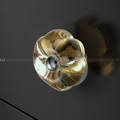 Классическая круглая ручка для мебели - Daisy  - GLASS DESIGN Srl - из латуни / из стекла