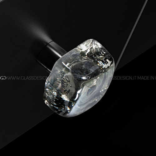 Современная круглая ручка для мебели - Frozen - GLASS DESIGN Srl - из латуни / из стекла