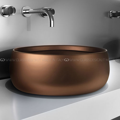 Настольная раковина - POLO LUX - GLASS DESIGN Srl - из керамики / ручной работы / круглая