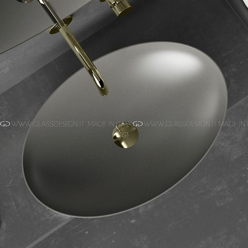 Настольная раковина - Slide 60x40 - GLASS DESIGN Srl - из VetroFreddo® / персонализированная / антибактериальная